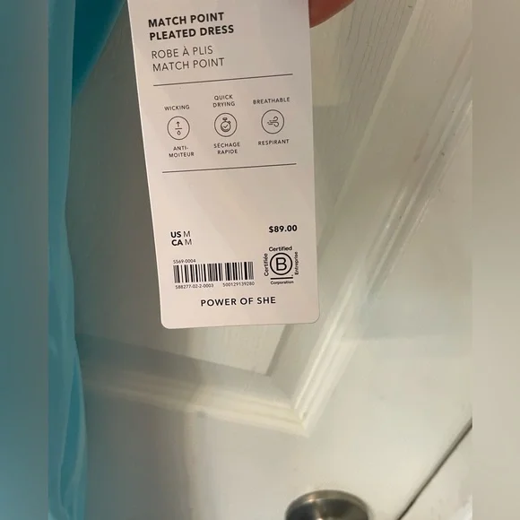 Athleta NWT Aqua Match Point Athletic dress tennis dress Sky Blue women’s sz Med - Picture 8 of 10